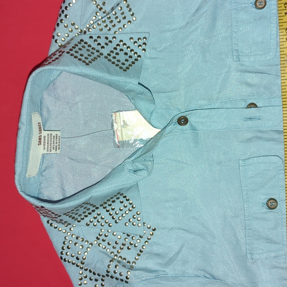 SANS SOUCI Studded Button Down Med NWT